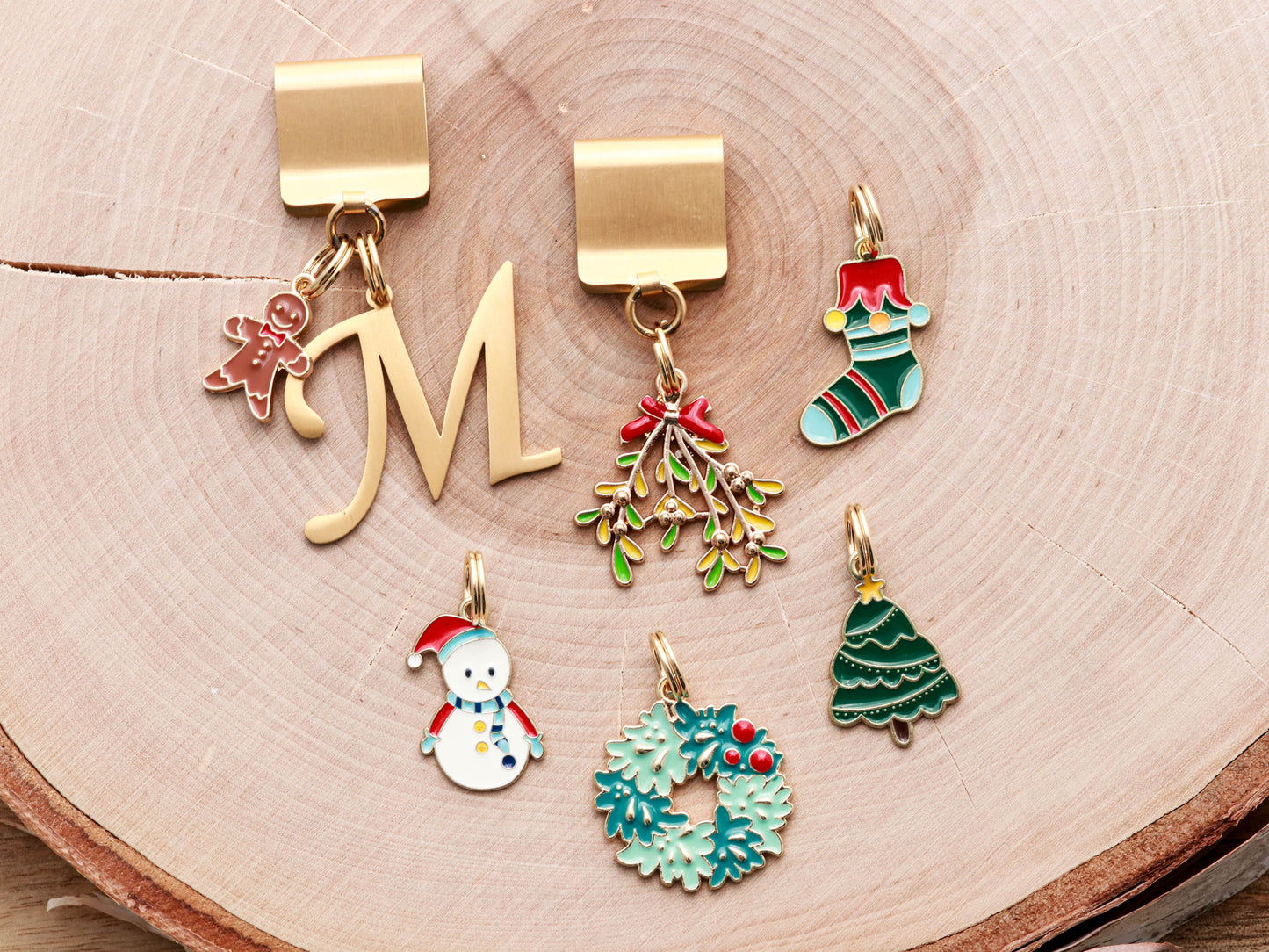 Lucky Tag Christmas Collar Charms.