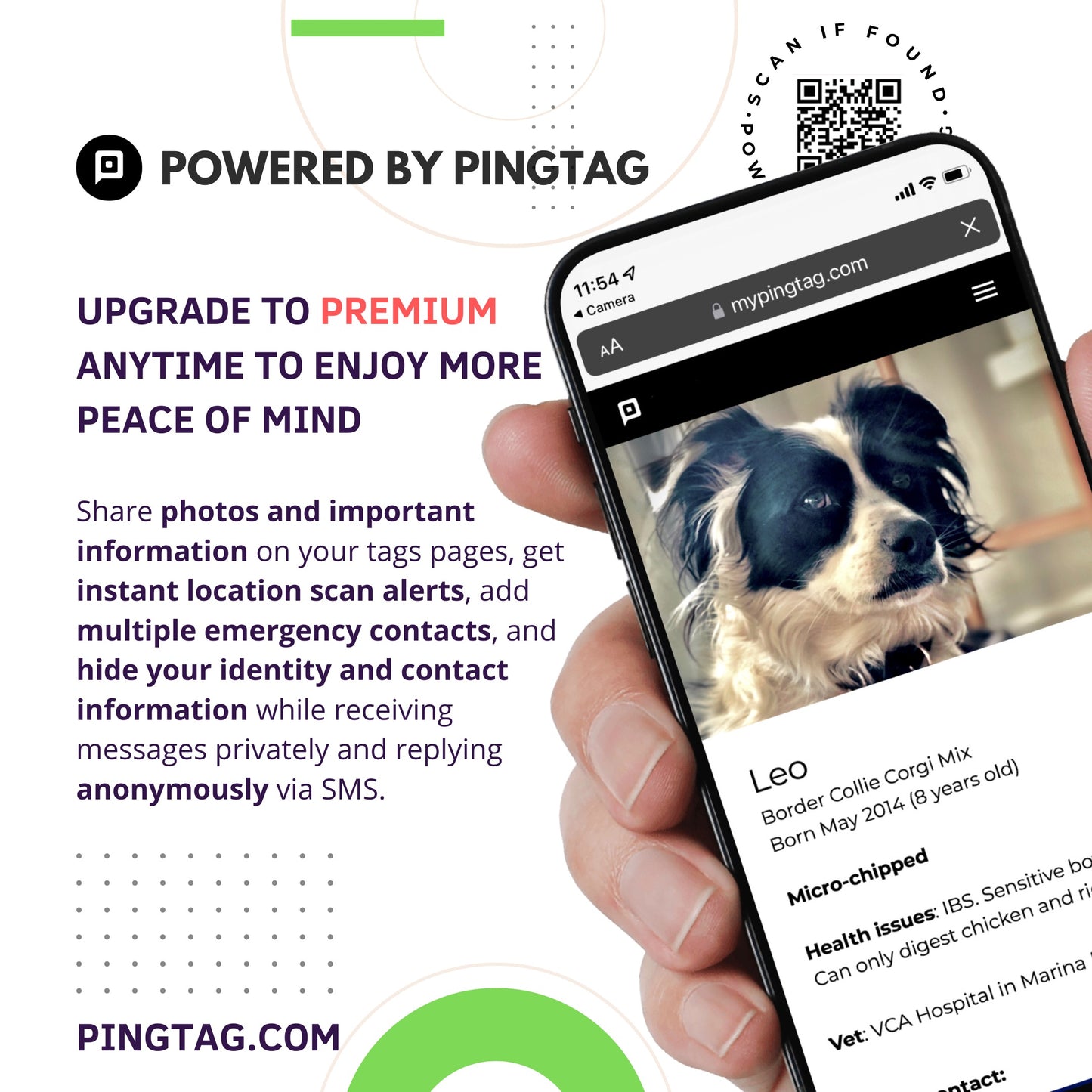 Silicone QR Code Pet ID Tag