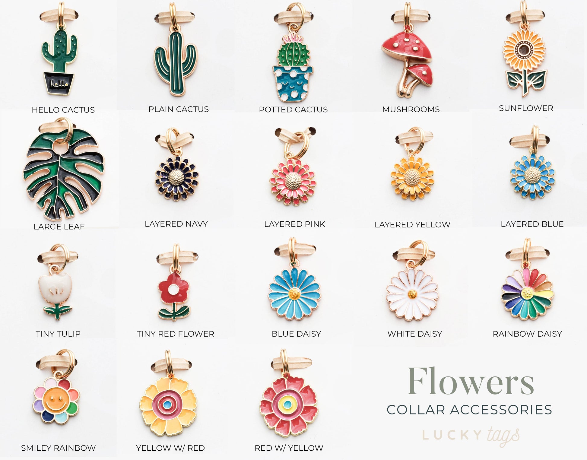 Flower Collar Charms from Lucky Tags.