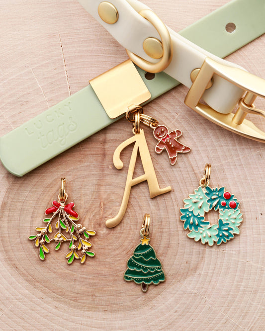 Christmas collar charms from Lucky Tags.