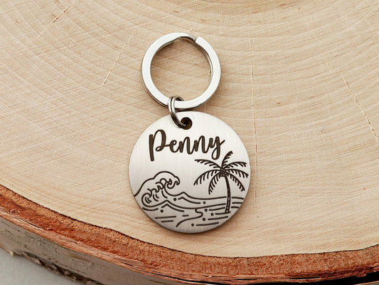 Lucky tags, round tags, beach tags, engraved dog tags, personalized dog tags, pet tags, collar tags